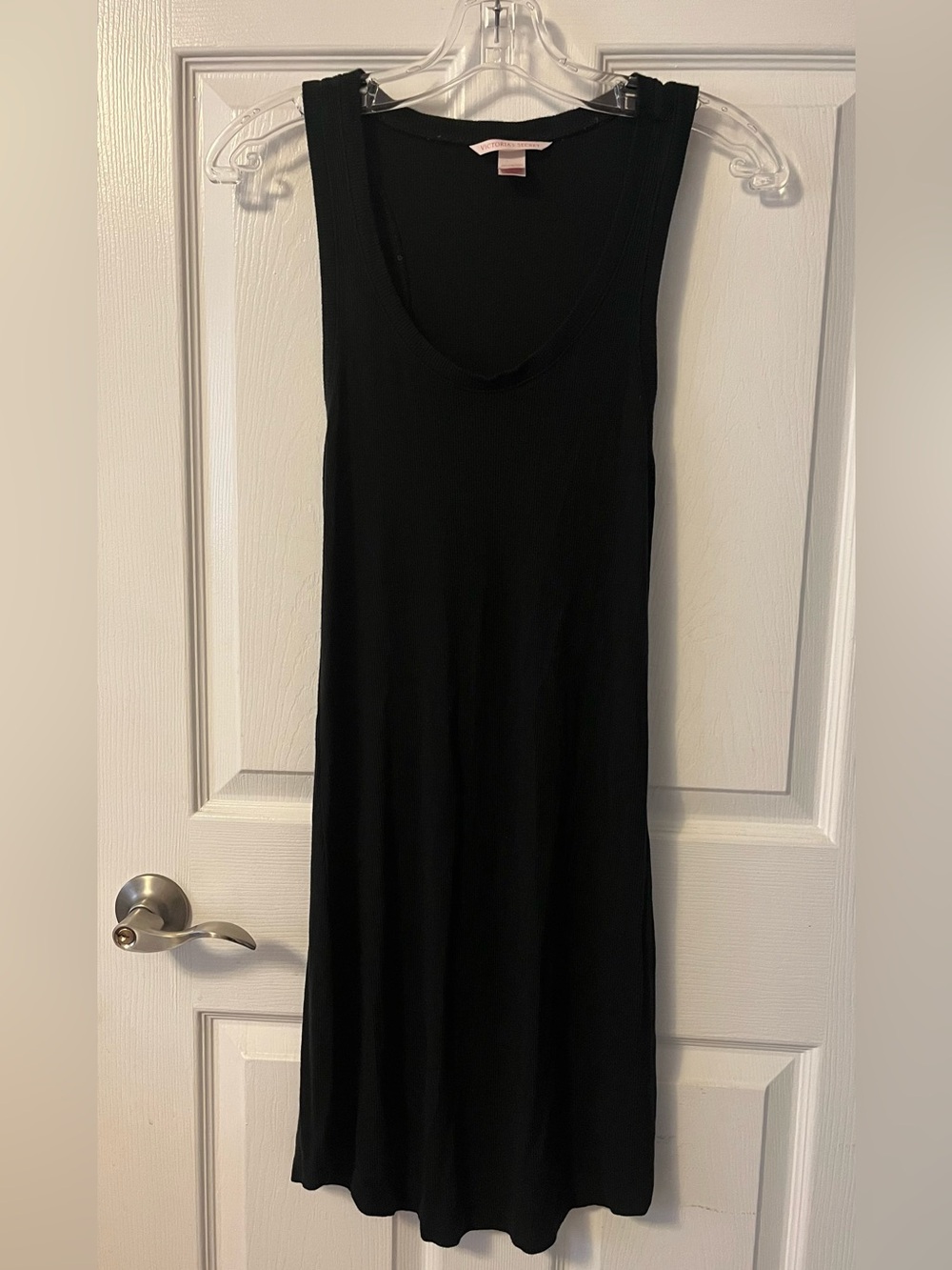 Victoria's Secret Black Sleeveless Midi Scoop Dress